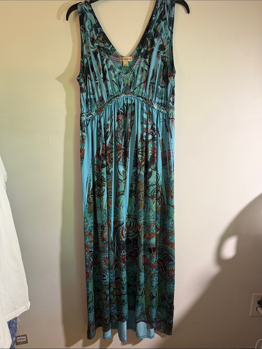 live and let live Turquoise Multi-Print V-Neck Maxi Dress